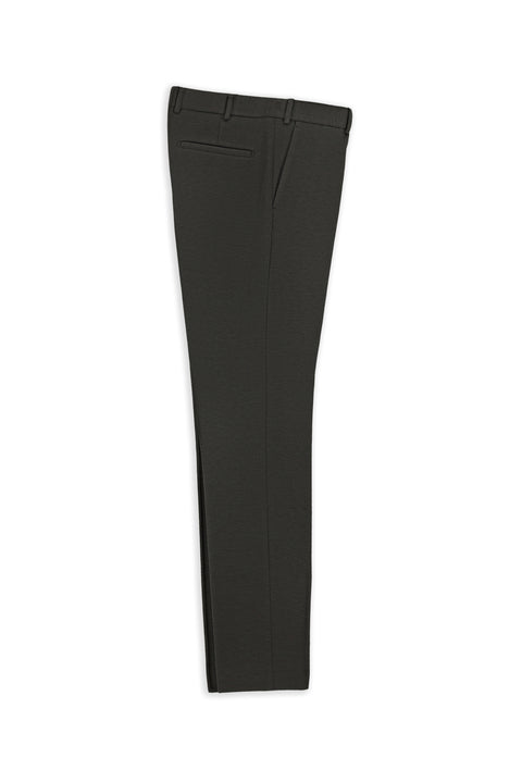 Dark Brown 7 Drop Super Slim Fit Extra Narrow Cut Patterned Classic Fabric Trousers