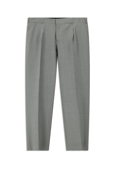 Multicolored 4-Drop Relaxed Fit Casual Cut Wool Patterned Pleated Classic Fabric Trousers