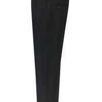 Black 6 Drop Regular Fit Standard Cut Classic Fabric Wool Trousers