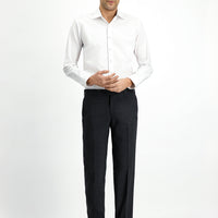 Dark Anthracite 7 Drop Slim Fit Narrow Cut Classic Wool Fabric Trousers