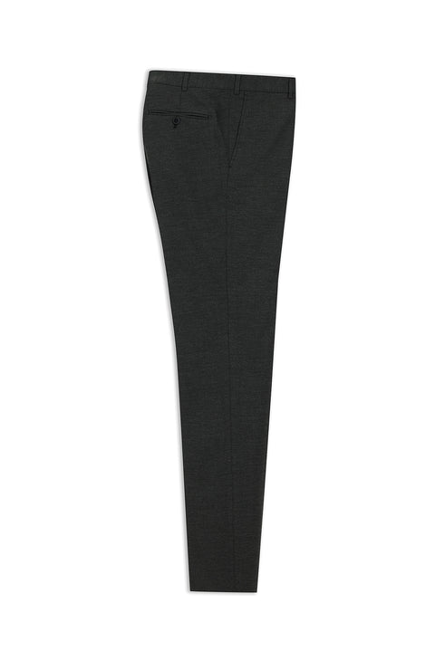 Koyu Antrasit 4 Drop Relaxed Fit Rahat Kesim Yünlü Klasik Kumaş Pantolon