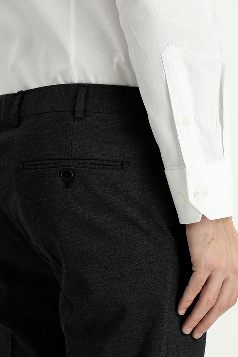 Dark Anthracite 6 Drop Regular Fit Standard Cut Classic Fabric Wool Trousers