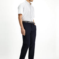 Black Navy 6 Drop Regular Fit Standard Cut Classic Fabric Wool Trousers