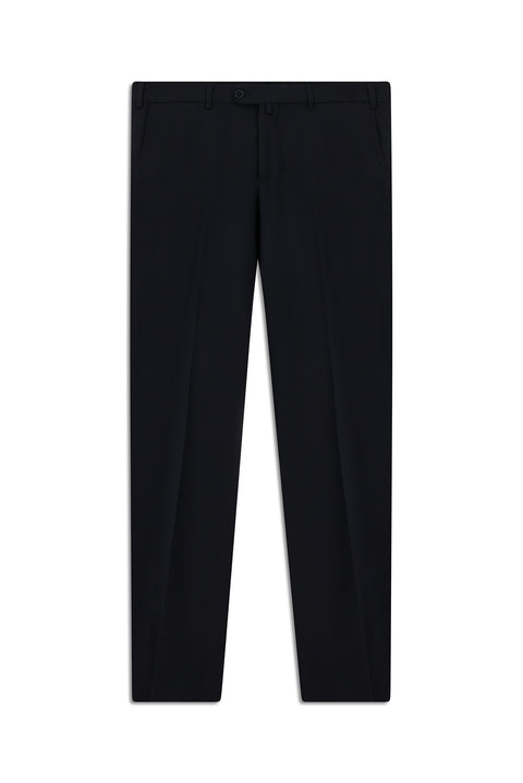 Black Navy 6 Drop Regular Fit Standard Cut Classic Fabric Wool Trousers