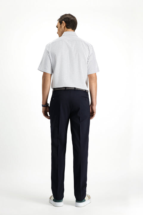 Black Navy 4 Drop Relaxed Fit Classic Fabric Pants