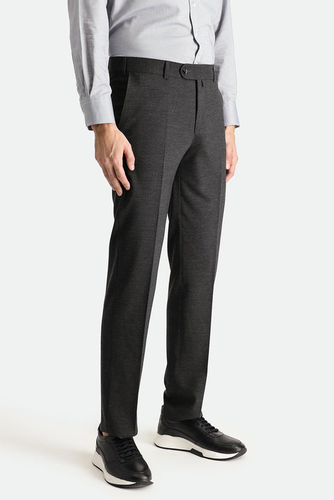 Dark Anthracite 6 Drop Regular Fit Standard Cut Classic Fabric Wool Trousers