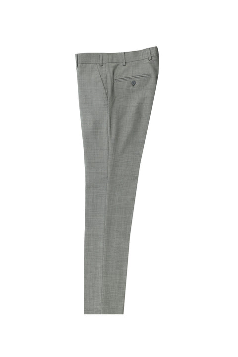 Medium Grey 6 Drop Regular Fit Standard Cut Classic Fabric Wool Trousers
