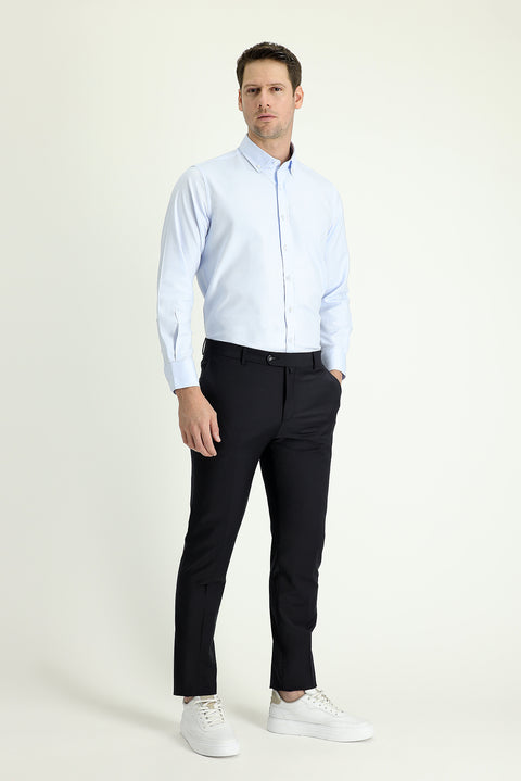 Black Navy 4 Drop Relaxed Fit Classic Fabric Pants