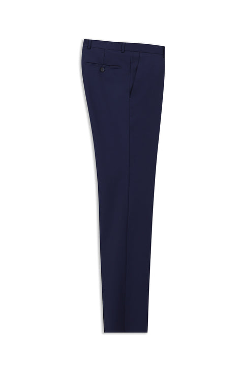 Medium Navy 7 Drop Slim Fit Narrow Cut Classic Wool Fabric Trousers