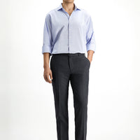 Koyu Füme 6 Drop Regular Fit Standart Kesim Yünlü Klasik Kumaş Pantolon