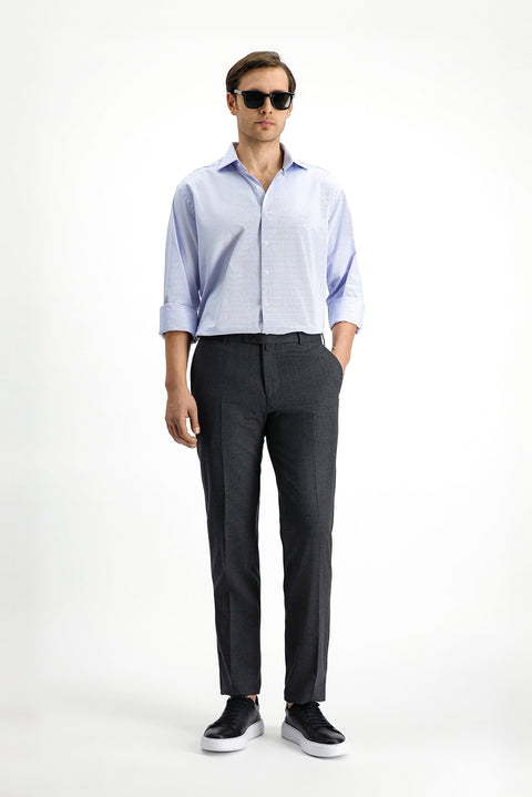 Koyu Füme 6 Drop Regular Fit Standart Kesim Yünlü Klasik Kumaş Pantolon