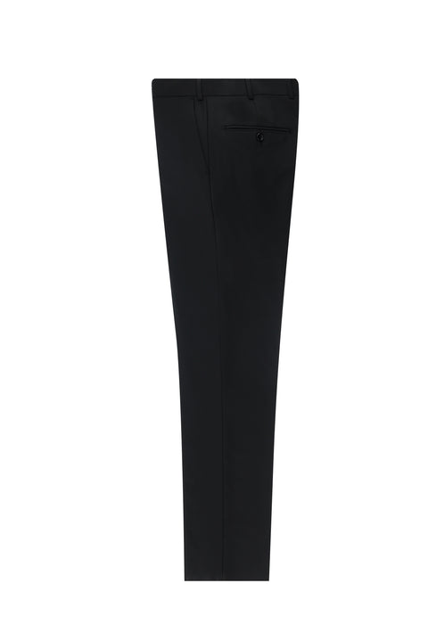 Black 7 Drop Slim Fit Narrow Cut Classic Wool Fabric Trousers