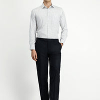 Black 7 Drop Slim Fit Narrow Cut Striped Classic Fabric Trousers