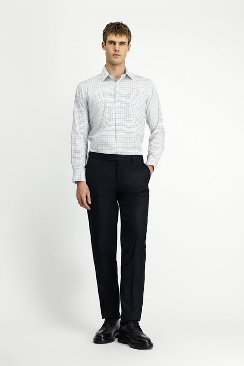 Black 7 Drop Slim Fit Narrow Cut Striped Classic Fabric Trousers