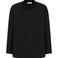 Black Long Sleeve Regular Fit Button-Down Collar Cotton Easy-Iron Shirt