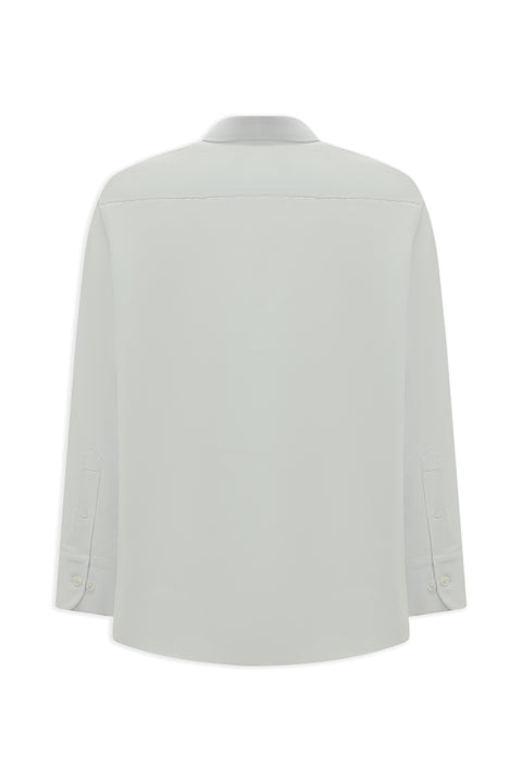 White Long Sleeve Regular Fit Button-Down Collar Cotton Easy-Iron Shirt