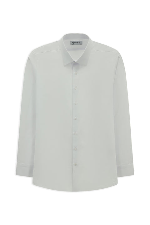 White Long Sleeve Slim Fit Classic Collar Cotton Easy-Iron Shirt