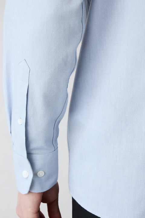 Mid Gray Long Sleeve Regular Fit Button-Down Collar Cotton Oxford 4-Season Shirt