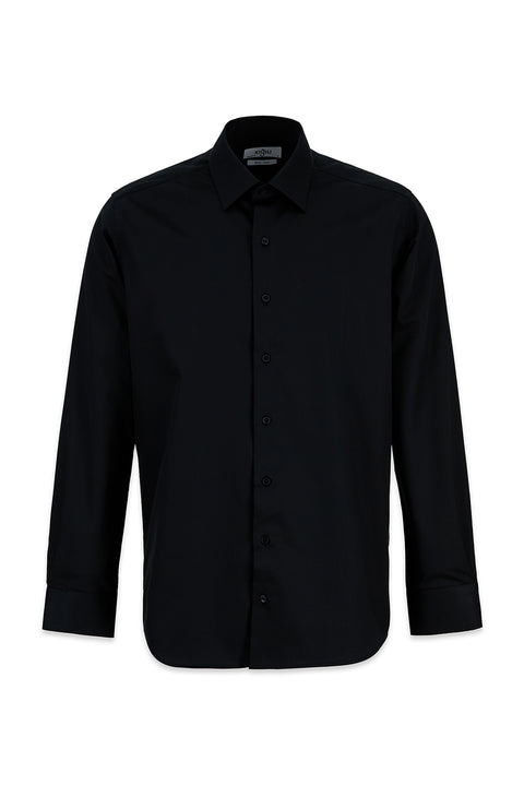 Black Long Sleeve Regular Fit Non-Iron Shirt