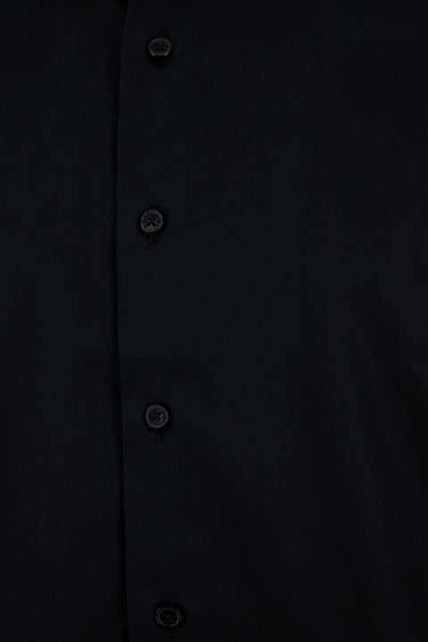 Black Long Sleeve Regular Fit Non-Iron 100% Cotton Classic Shirt