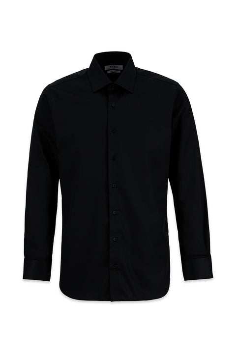 Black Long Sleeve Non-Iron Slim Fit Shirt