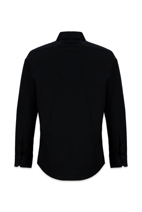 Black Long Sleeve Non-Iron Slim Fit Shirt