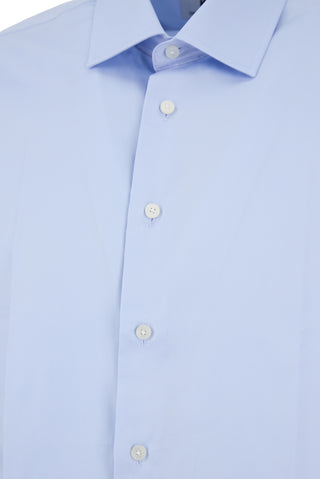  Uçuk Mavi Uzun Kol Slim Fit Non Iron Ütü Gerektirmeyen %100 Pamuk Klasik Gömlek