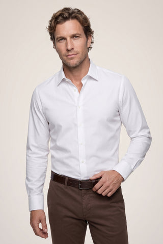 Beyaz Uzun Kol Slim Fit Non Iron Ütü Gerektirmeyen %100 Pamuk Klasik Gömlek