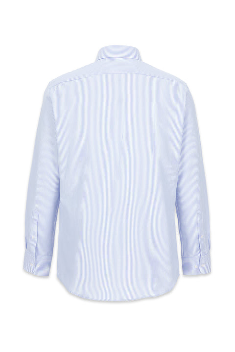 Light Blue Long Sleeve Slim Fit Striped Shirt