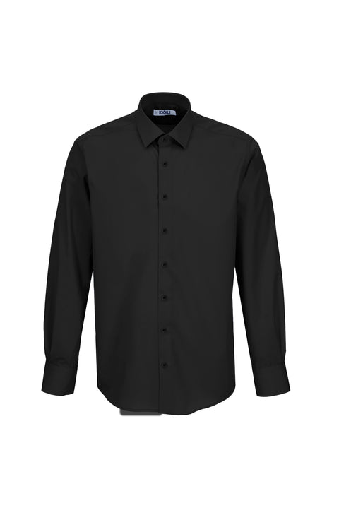 Siyah-Beyaz 2'li Uzun Kol Regular Fit Pamuklu Ütü Gerektirmeyen Pamuklu Klasik Non Iron Gömlek Seti