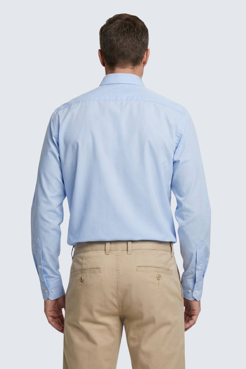 Blue-Blue 2-Pack Long Sleeve Regular Fit Cotton Non-Iron Classic Shirt Set