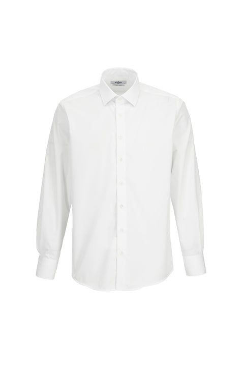 Beyaz-Beyaz 2'li Uzun Kol Regular Fit Pamuklu Ütü Gerektirmeyen Pamuklu Klasik Non Iron Gömlek Seti