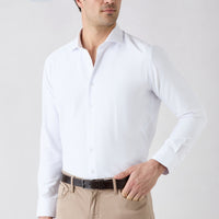 Beyaz Uzun Kol Slim Fit İtalyan Yaka Oxford 4 Mevsim Pamuklu Kolay Ütülenebilir Klasik Gömlek