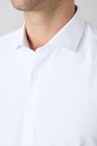  Beyaz Uzun Kol Slim Fit İtalyan Yaka Oxford 4 Mevsim Pamuklu Kolay Ütülenebilir Klasik Gömlek