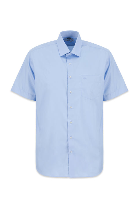 Light Blue Short Sleeve Regular Fit Non-Iron Shirt