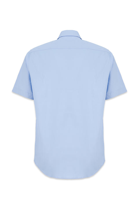 Light Blue Short Sleeve Regular Fit Non-Iron Shirt