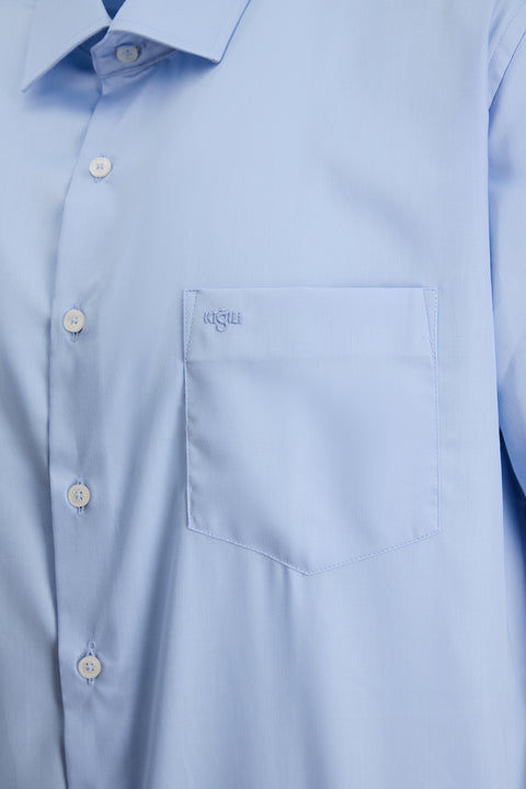 Light Blue Short Sleeve Regular Fit Non-Iron Shirt