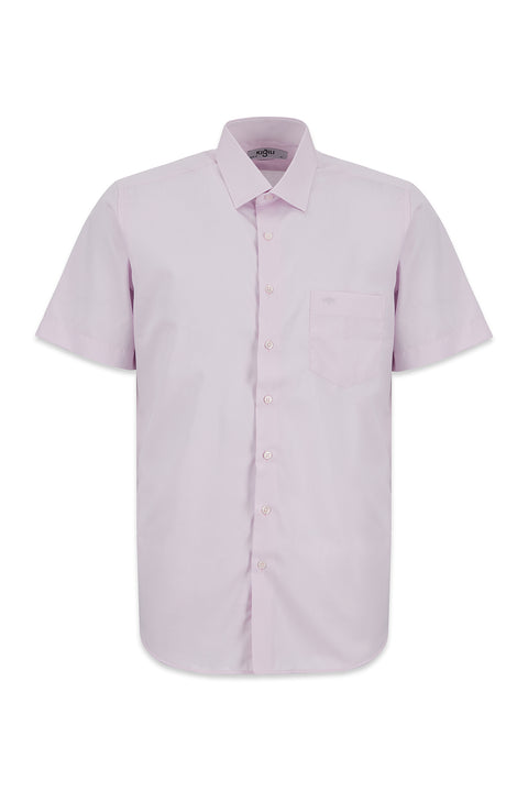 Dusty Pink Short Sleeve Regular Fit Non-Iron Shirt