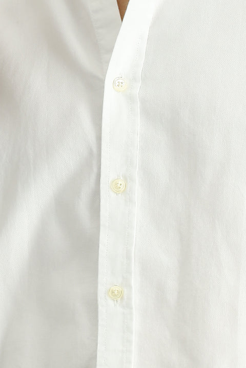 White Long Sleeve Regular Fit Button-Down Collar Cotton Oxford Shirt