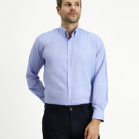 Blue Long Sleeve Regular Fit Sport Cotton Oxford Button-Down Shirt