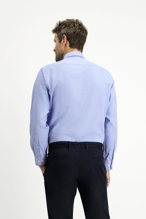 Blue Long Sleeve Regular Fit Sport Cotton Oxford Button-Down Shirt