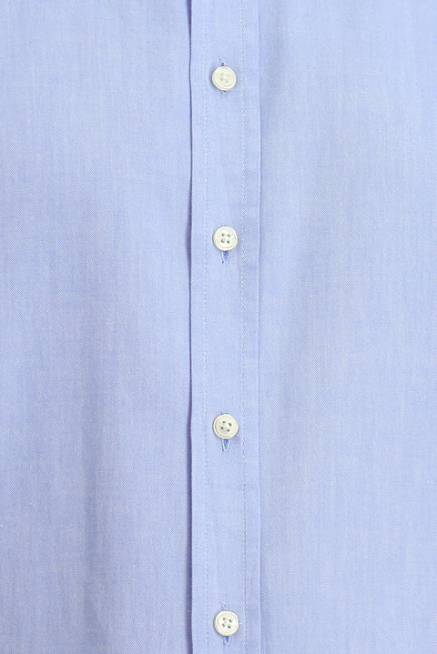 Blue Long Sleeve Regular Fit Sport Cotton Oxford Button-Down Shirt