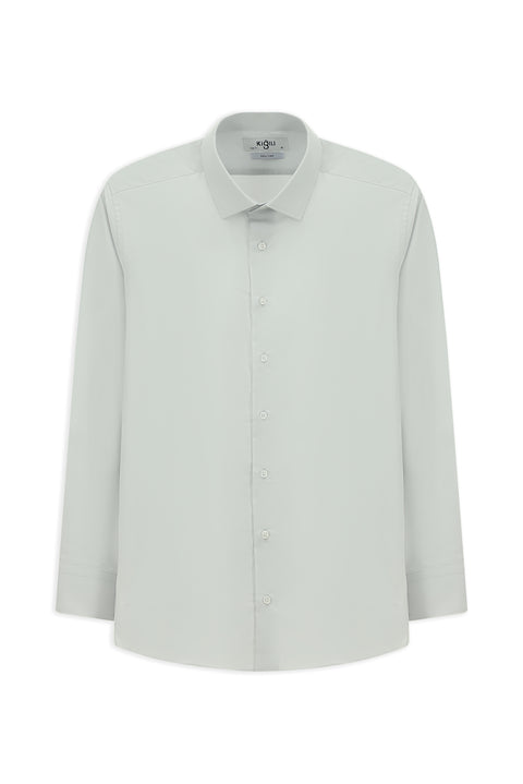 Light Grey Long Sleeve Slim Fit 100% Cotton Four Seasons Easy Iron Breathable Men's Easy Care Classic Shirt