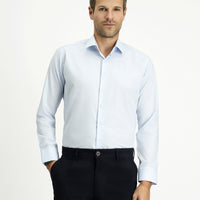 Light Blue Long Sleeve Slim Fit 100% Cotton Four Seasons Easy Iron Breathable Men's Easy Care Classic Shirt