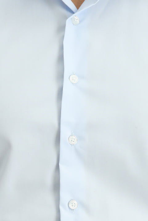 Light Blue Long Sleeve Slim Fit 100% Cotton Four Seasons Easy Iron Breathable Men's Easy Care Classic Shirt
