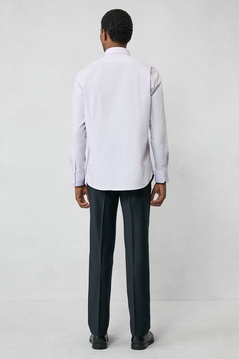 Lilac Long Sleeve Slim Fit 100% Cotton 4 Seasons Easy Iron Breathable Men's Easy Care Classic Shirt