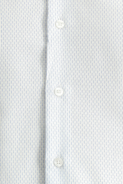 Dark Blue Long Sleeve Slim Fit Narrow Cut Classic Patterned Cotton Shirt
