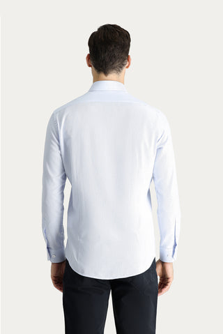  Uçuk Mavi Uzun Kol Slim Fit Dar Kesim Oxford Pamuk Gömlek