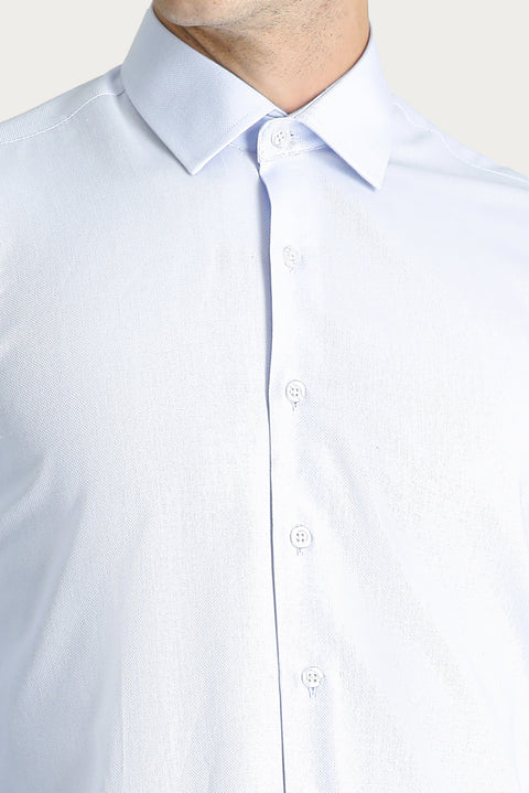 Uçuk Mavi Uzun Kol Slim Fit Dar Kesim Oxford Pamuk Gömlek