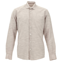 Medium Purple Long Sleeve Slim Fit Narrow Cut Patterned Cotton Shirt